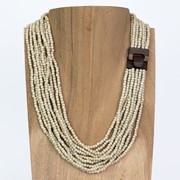 Bali Glass Bead Mini Wood Buckle Necklace 40363 View 3