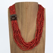 Bali Glass Bead Mini Wood Buckle Necklace 40363 View 6