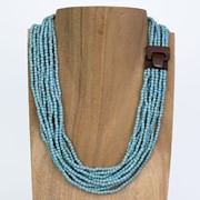 Bali Glass Bead Mini Wood Buckle Necklace 40363 View 7